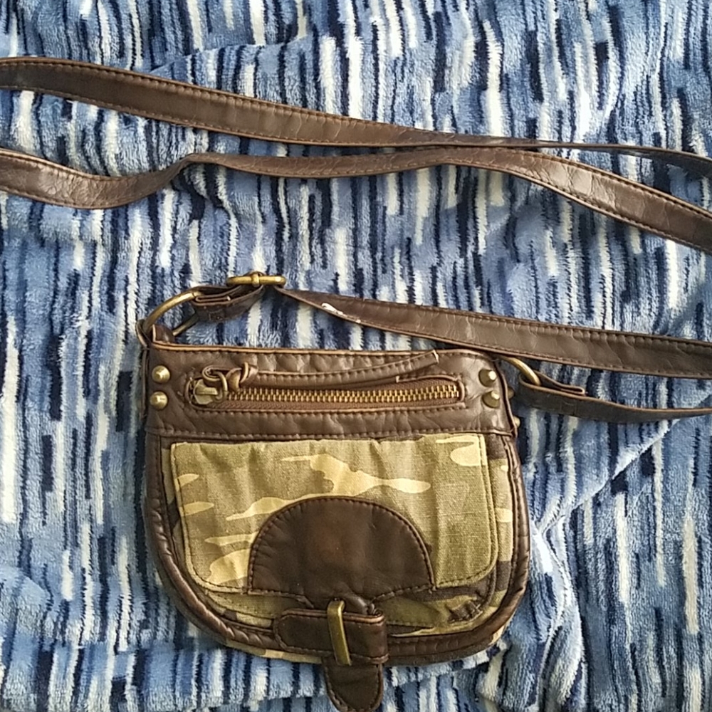 Camo and brown bag